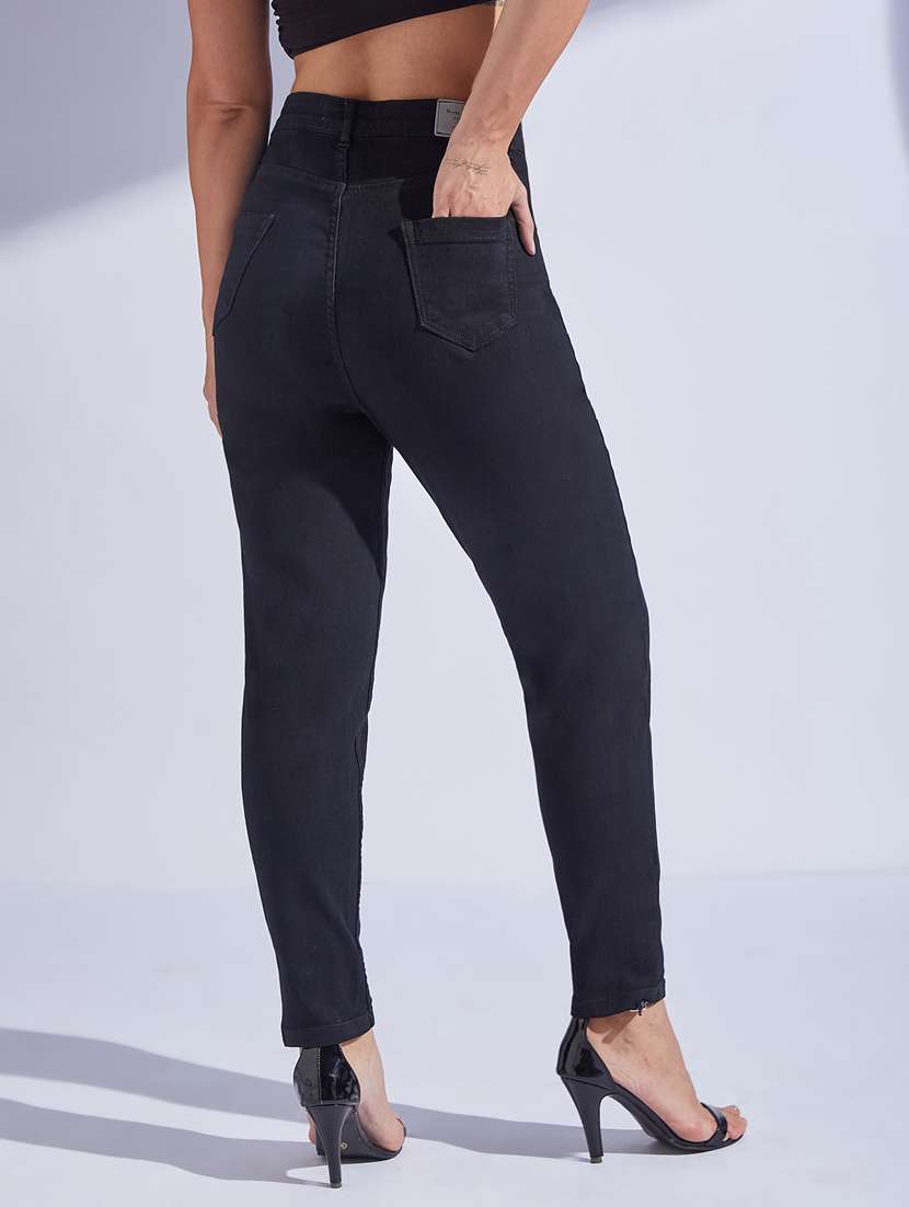 women solid high rise slim fit jeans - 22402695 -  Standard Image - 3