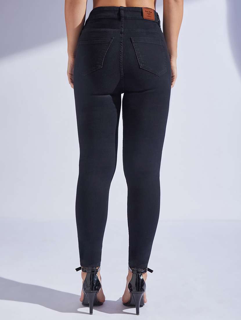 women solid high rise skinny jeans - 22402704 -  Standard Image - 3