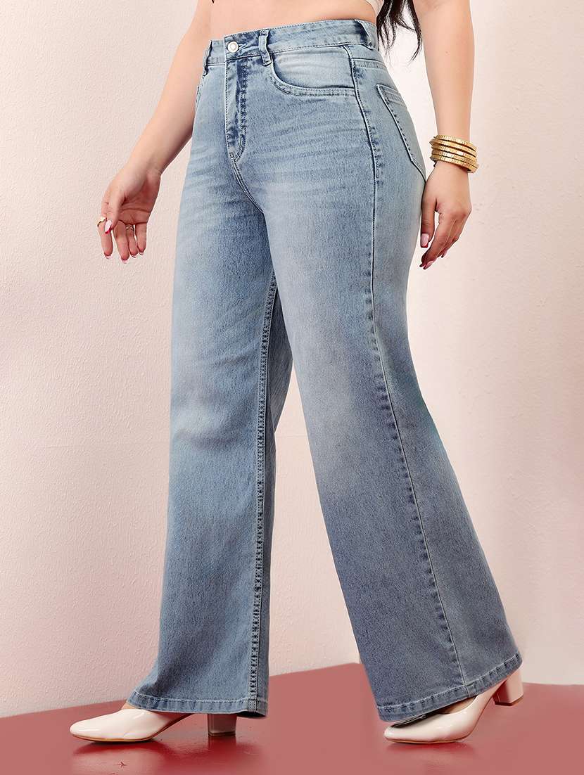 women solid high rise bootcut jean - 22402711 -  Standard Image - 3
