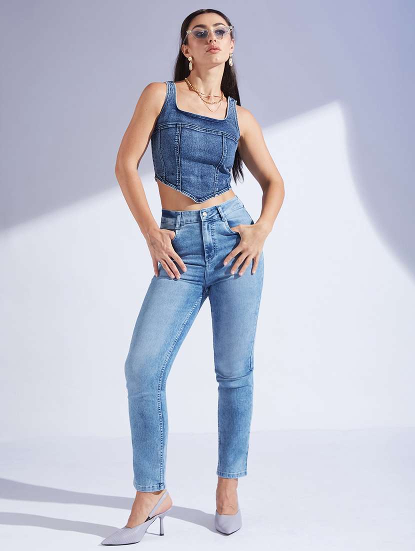 women solid high rise skinny jeans - 22402725 -  Standard Image - 3