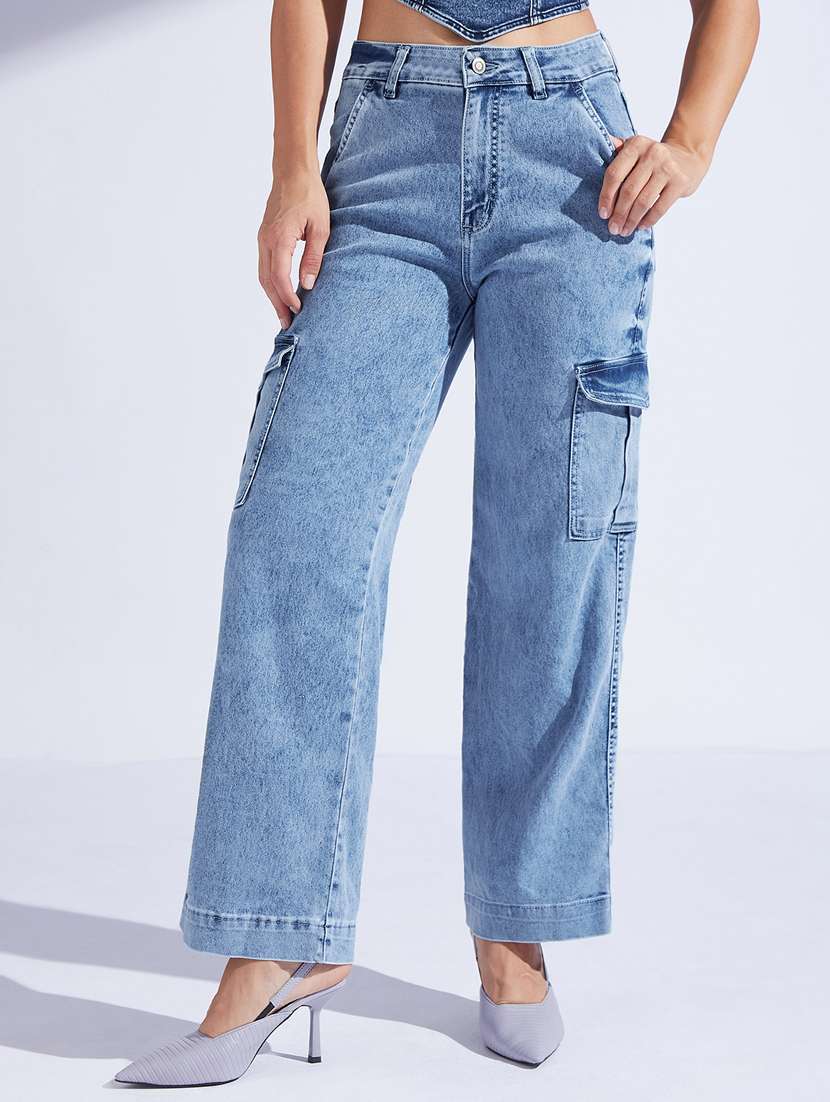 women solid high rise cargo