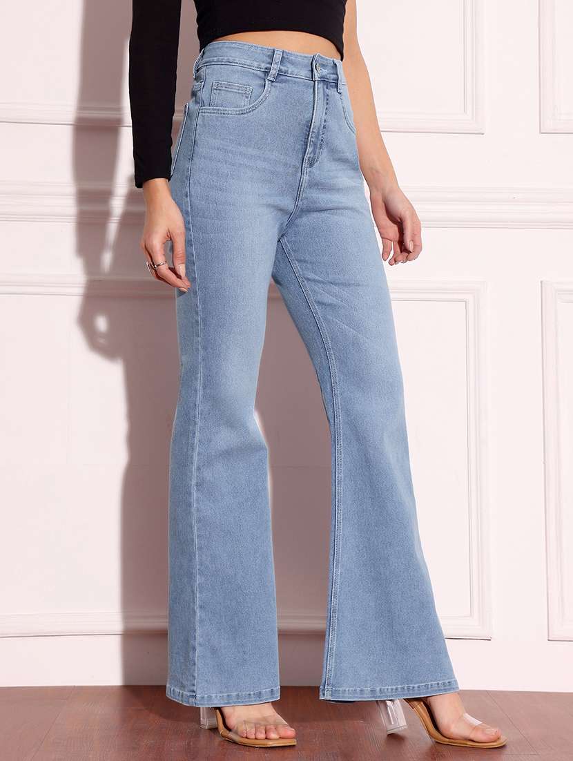 women solid high rise bootcut jeans - 22402738 -  Standard Image - 3