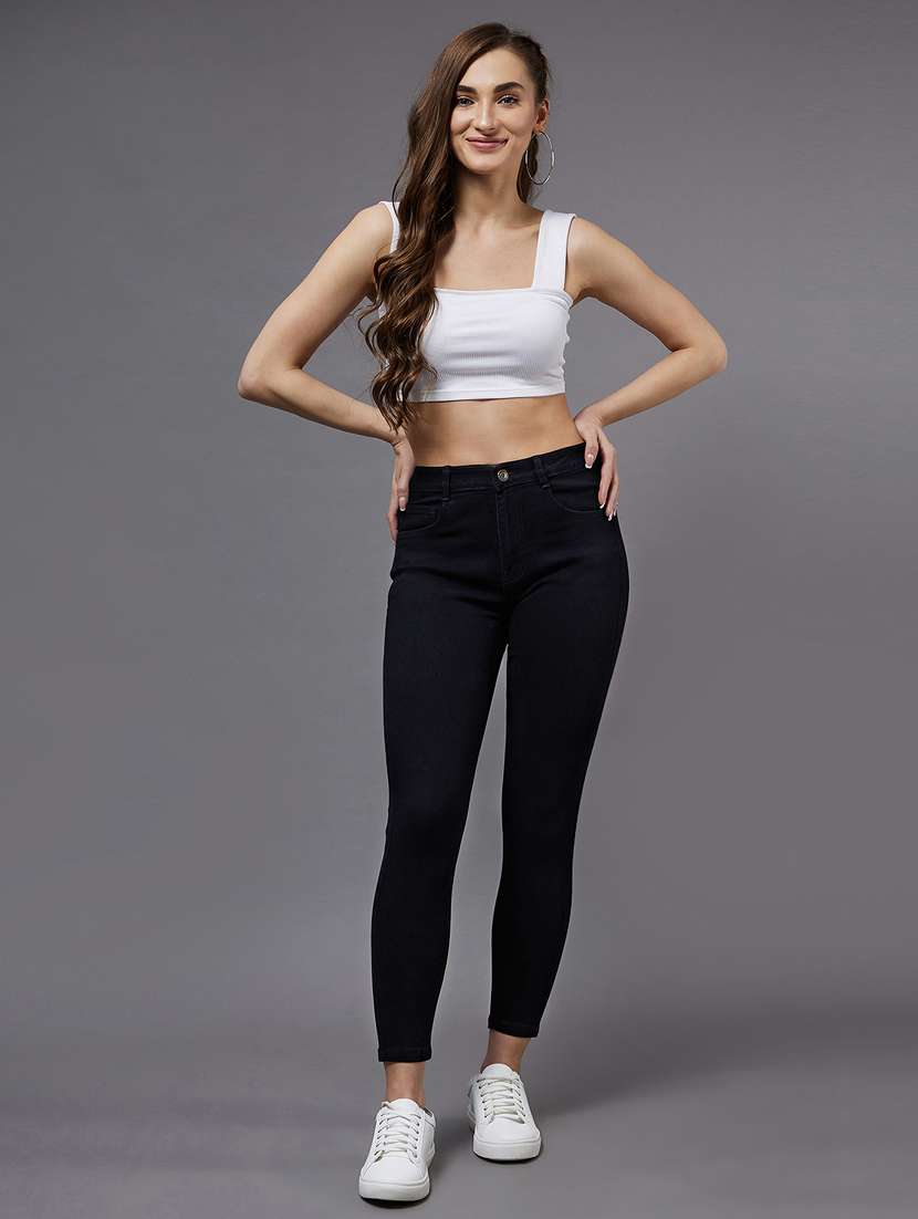 women solid high rise skinny jeans - 22402766 -  Standard Image - 3
