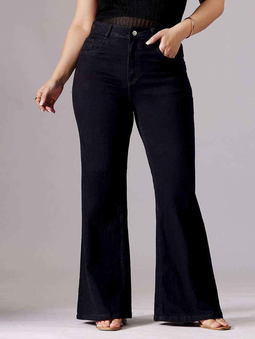 women solid high rise bootcut jean - 22402805 -  Standard Image - 3