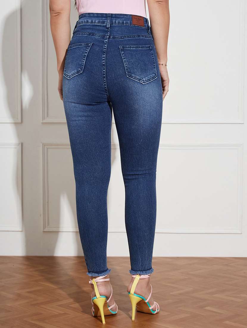 women solid high rise skinny jeans - 22402814 -  Standard Image - 3