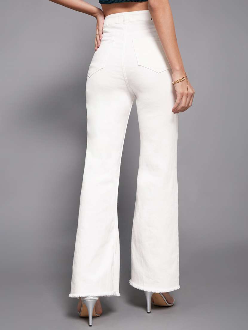 women solid high rise bootcut jeans - 22402816 -  Standard Image - 3