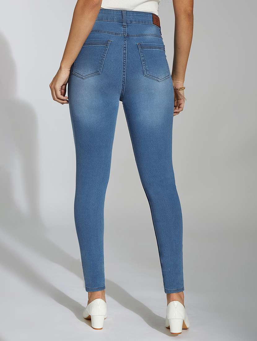 women solid high rise skinny jeans - 22402838 -  Standard Image - 3
