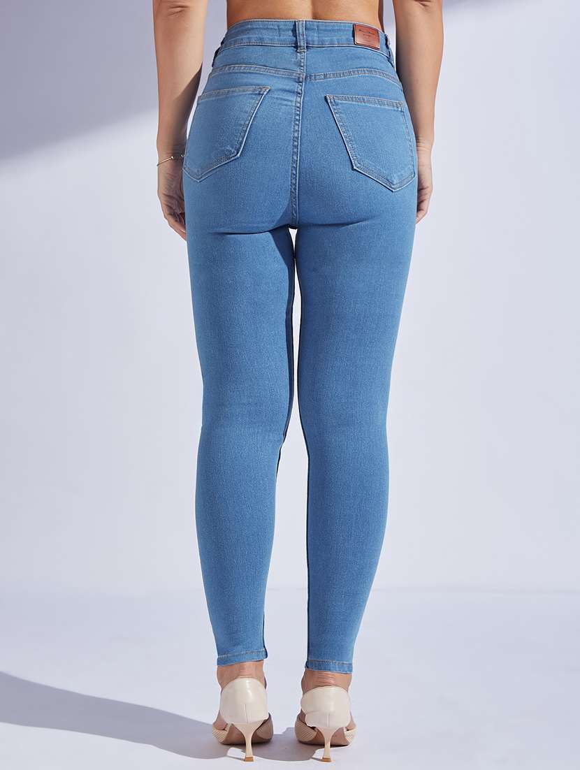 women solid high rise skinny jeans - 22402858 -  Standard Image - 3