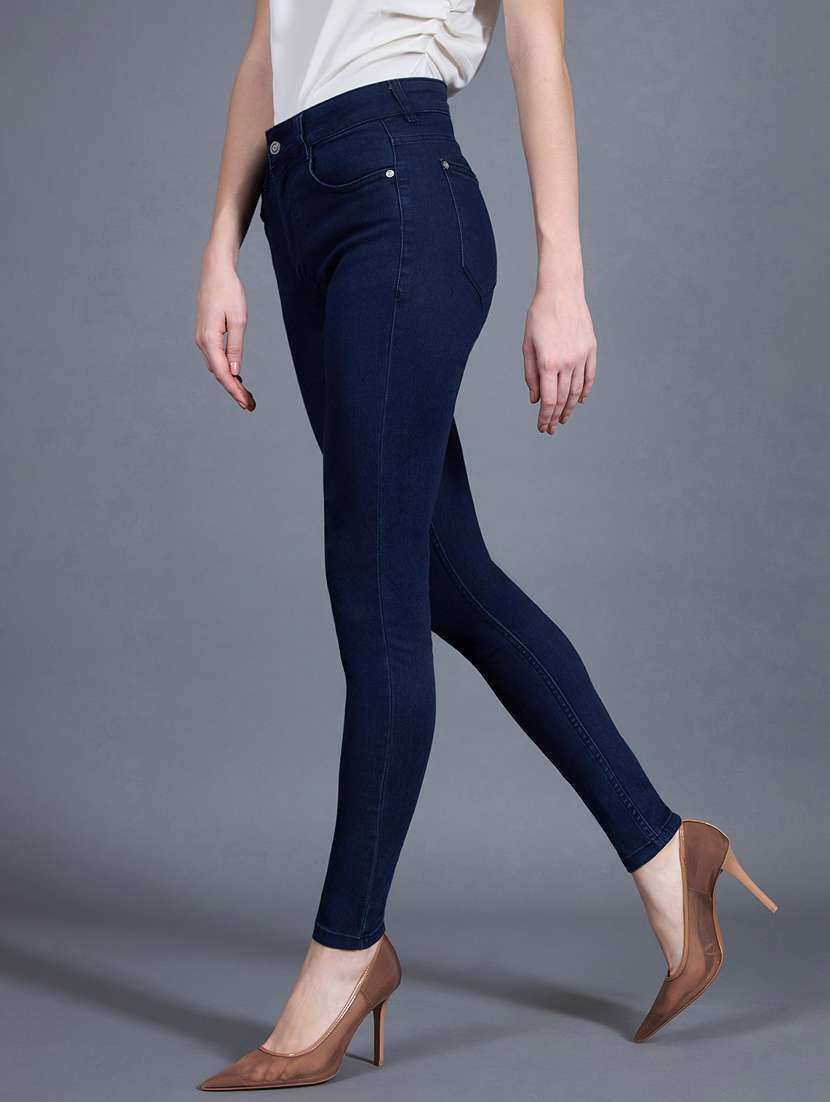 women solid high rise skinny jeans - 22402875 -  Standard Image - 3