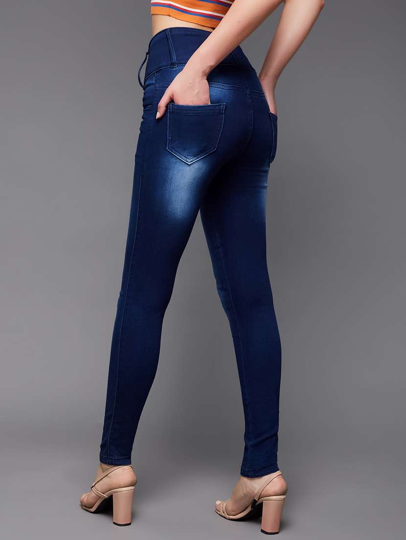 women solid high rise skinny jeans - 22402877 -  Standard Image - 3
