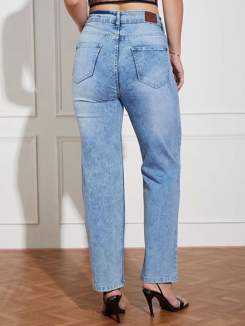 women printed high rise straight jeans - 22402879 -  Standard Image - 3