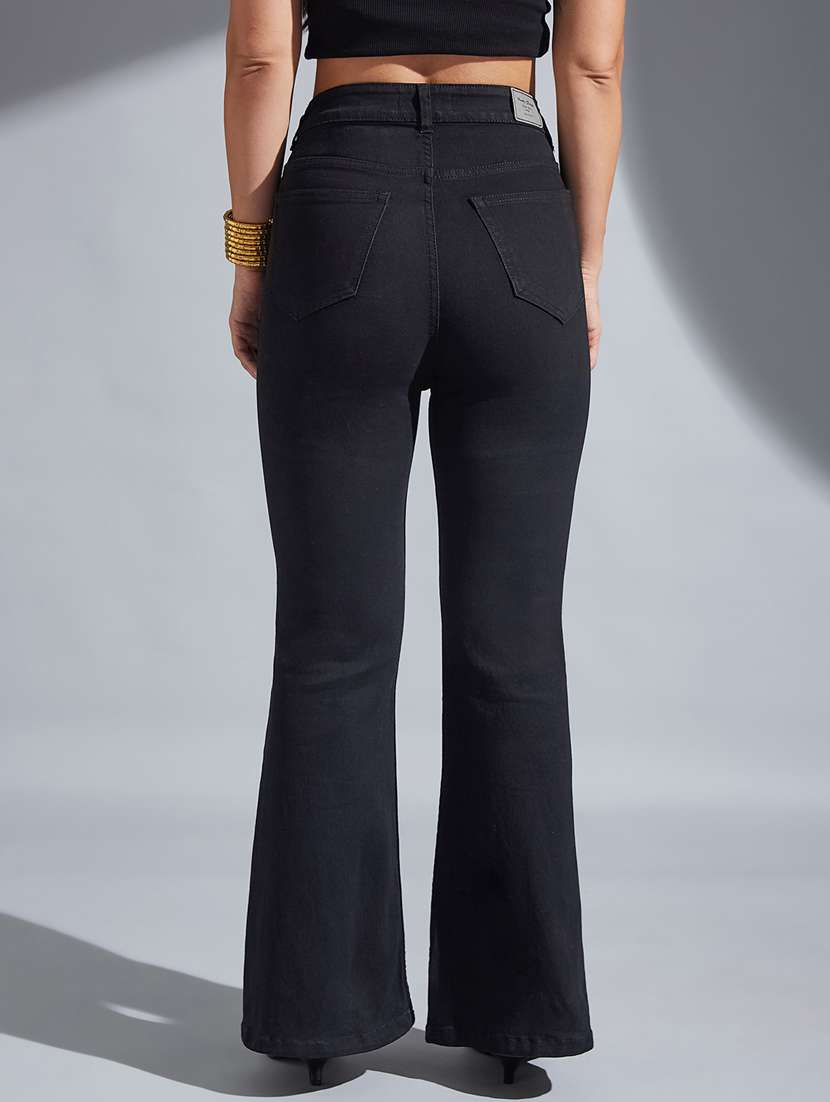women solid high rise bootcut jeans - 22402881 -  Standard Image - 3