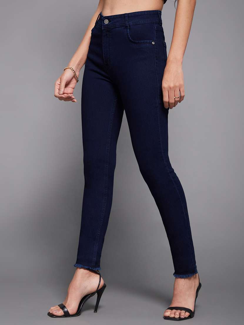 women solid high rise skinny jeans - 22402901 -  Standard Image - 3