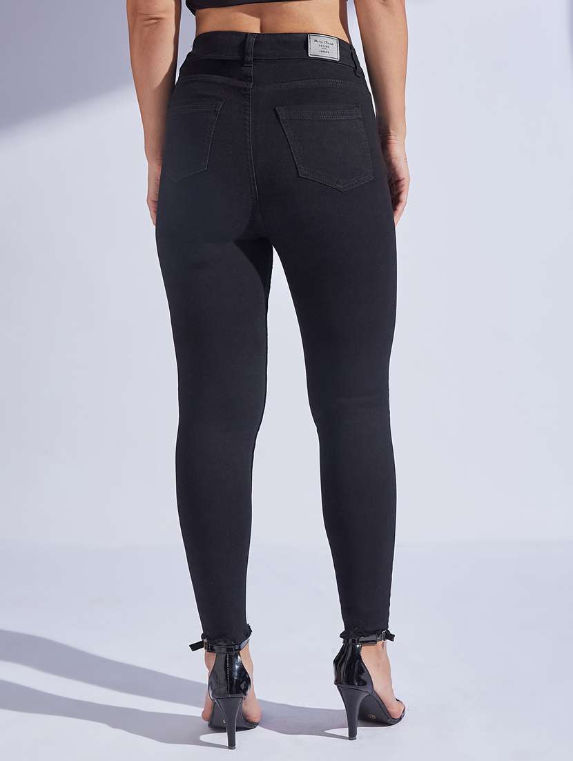 women solid high rise skinny jeans - 22402919 -  Standard Image - 3