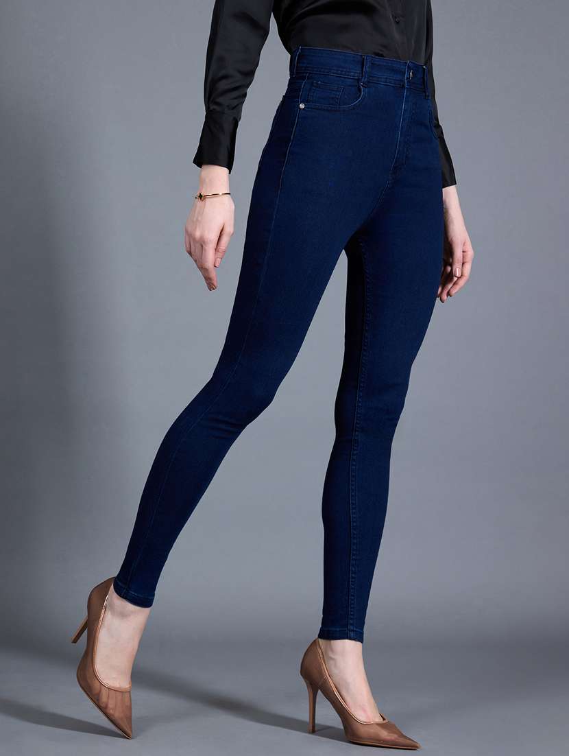 women solid high rise skinny jeans - 22402920 -  Standard Image - 3