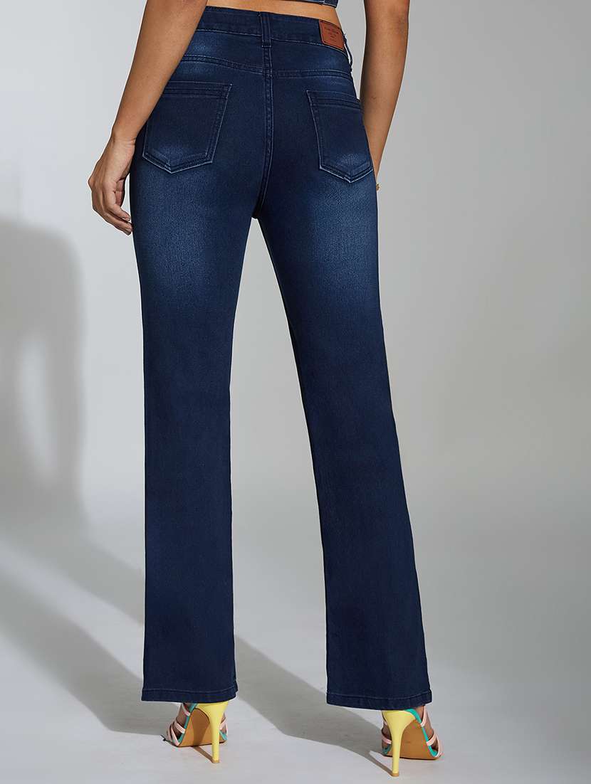 women solid high rise bootcut jean - 22402929 -  Standard Image - 3