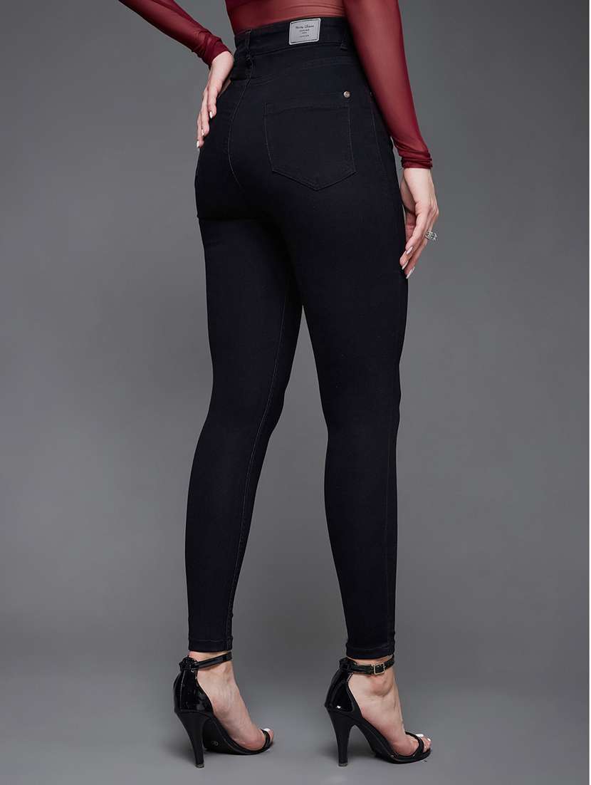 women solid high rise skinny jeans - 22402940 -  Standard Image - 3