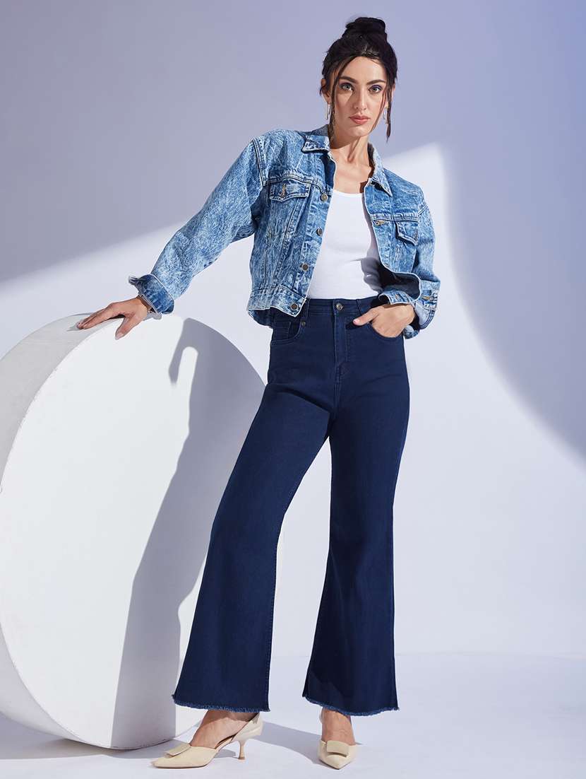 women solid high rise bootcut jean - 22402943 -  Standard Image - 3