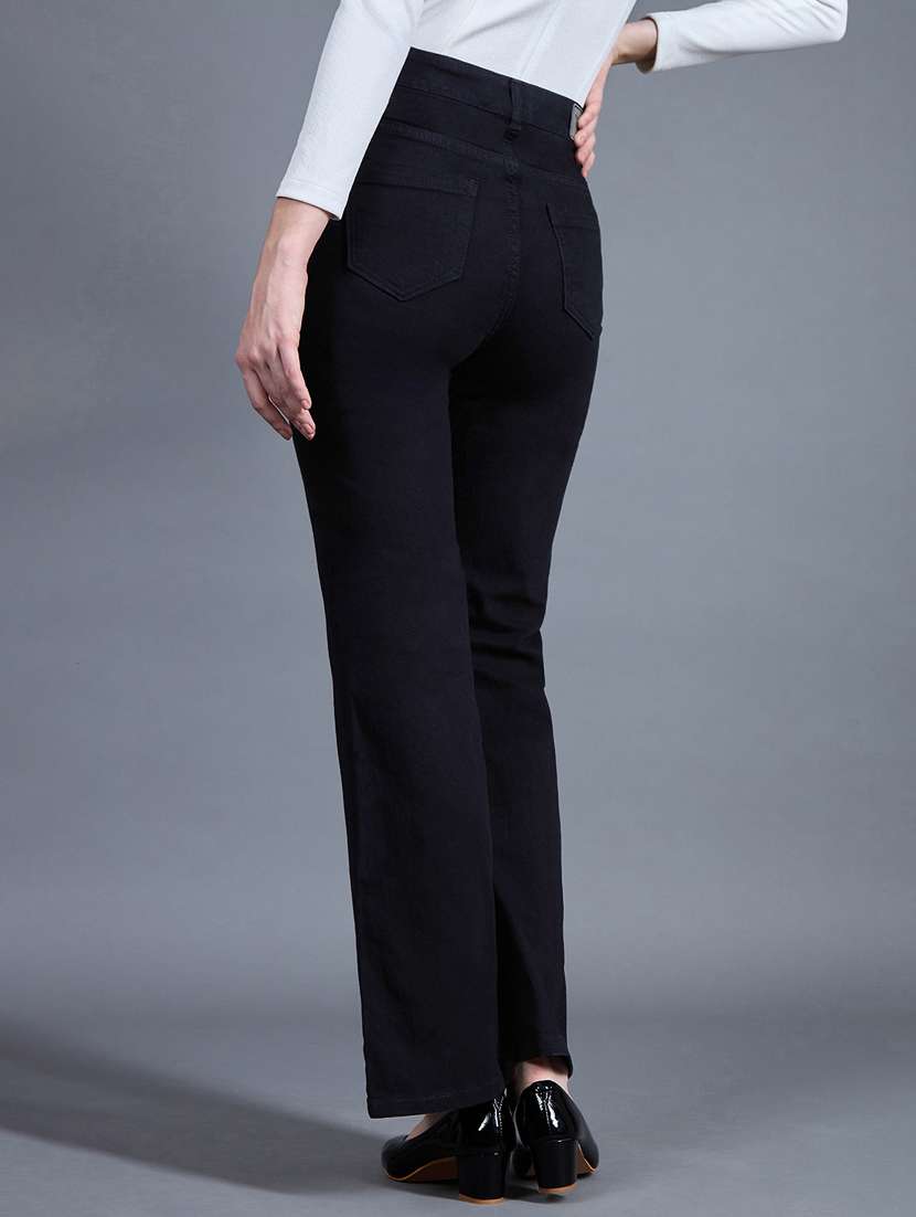 women solid high rise bootcut jean - 22402945 -  Standard Image - 3