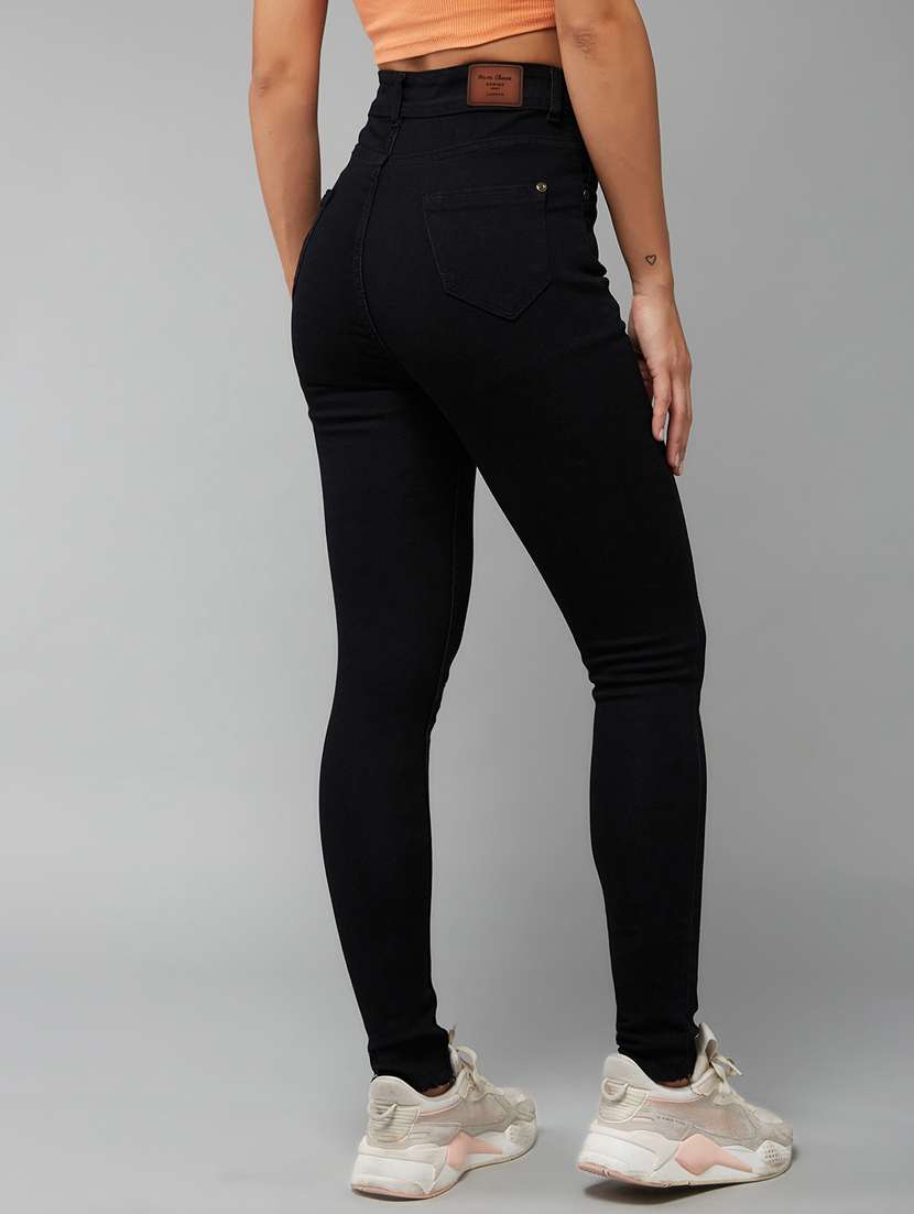 women solid high rise skinny jeans - 22402951 -  Standard Image - 3