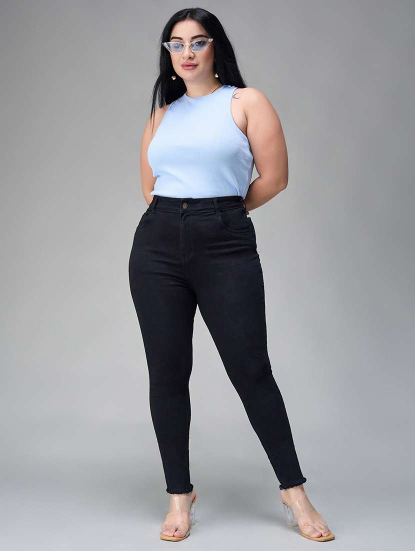 women solid high rise skinny jean - 22402958 -  Standard Image - 3