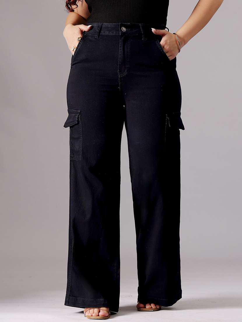 women solid high rise cargo