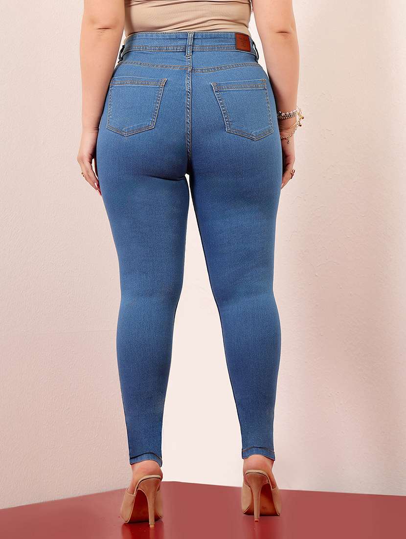 women solid high rise skinny jean - 22402996 -  Standard Image - 3