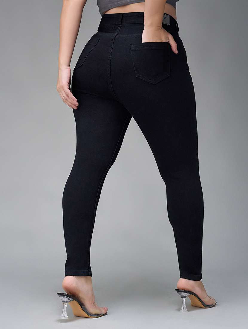 women solid high rise skinny jean - 22403041 -  Standard Image - 3