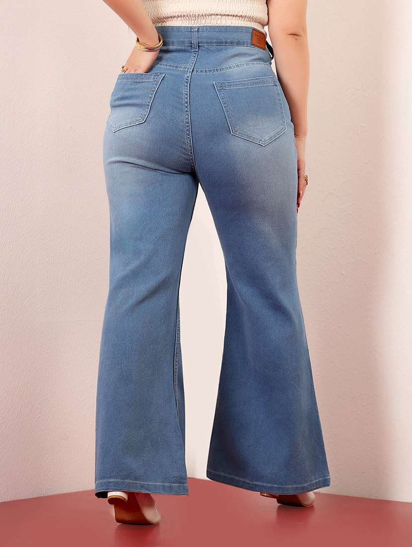 women solid high rise bootcut jeans - 22403068 -  Standard Image - 3