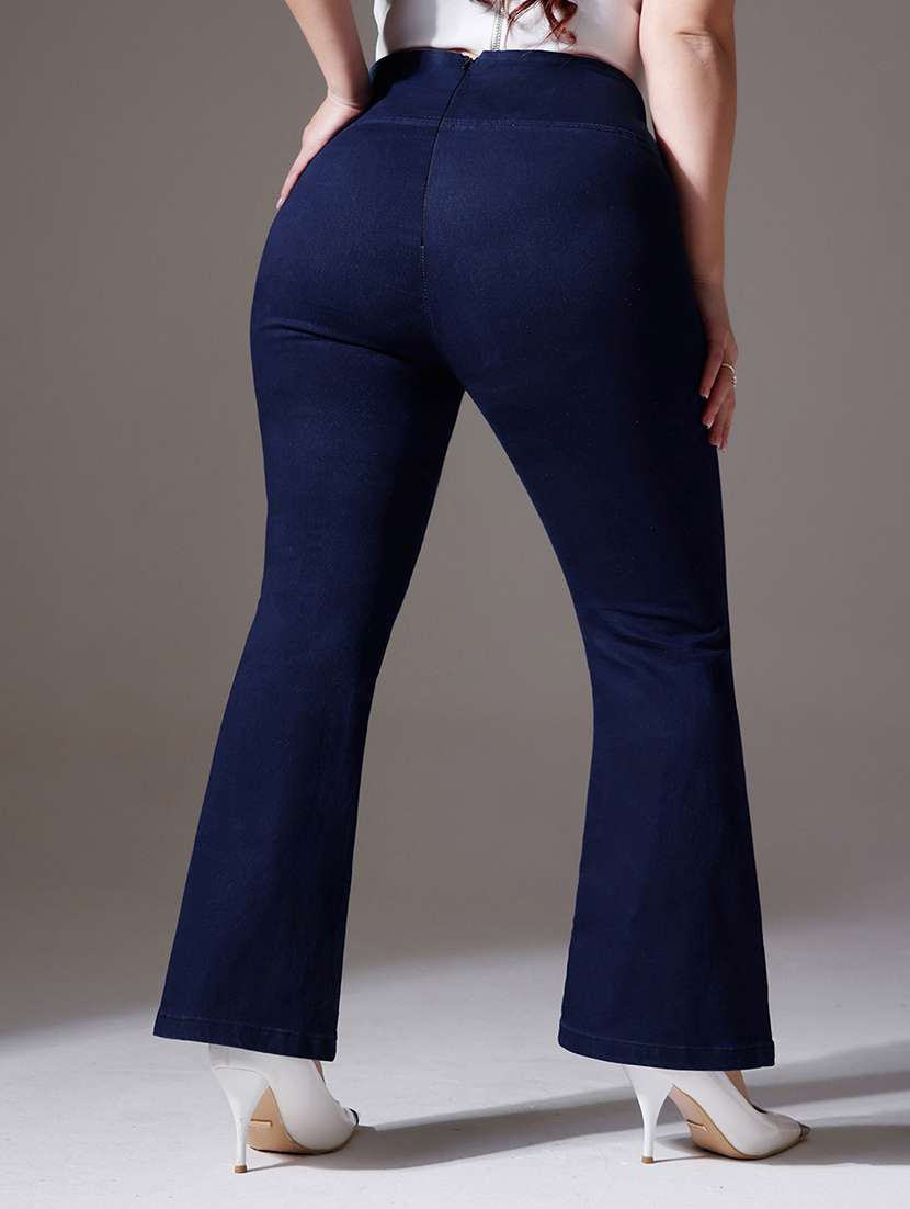 women solid high rise bootcut jeans - 22403095 -  Standard Image - 3