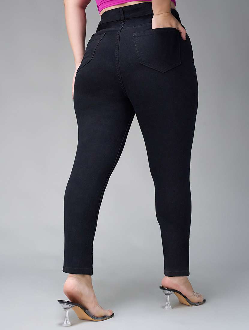 women solid high rise skinny jean - 22403110 -  Standard Image - 3