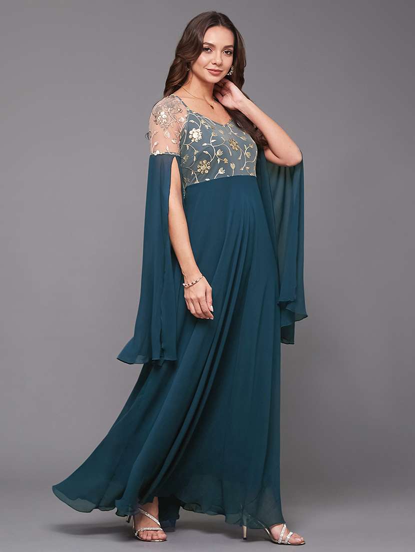 women embroidered long sleeve fit & flare ethnic dress - 22403187 -  Standard Image - 3