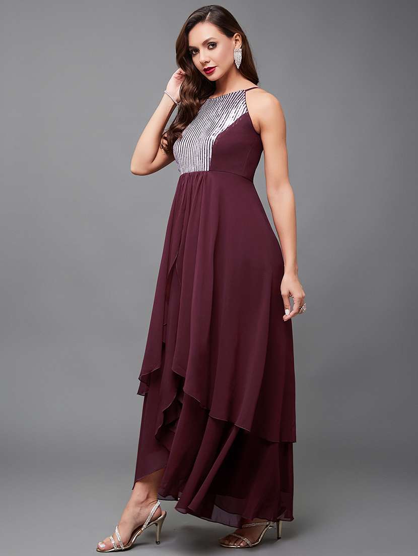 women sequined shoulder strap layered dress - 22403215 -  Standard Image - 3