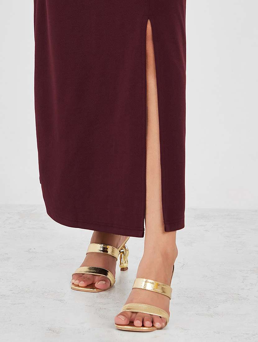 women solid halter neck bodycon dress - 22403231 -  Standard Image - 3