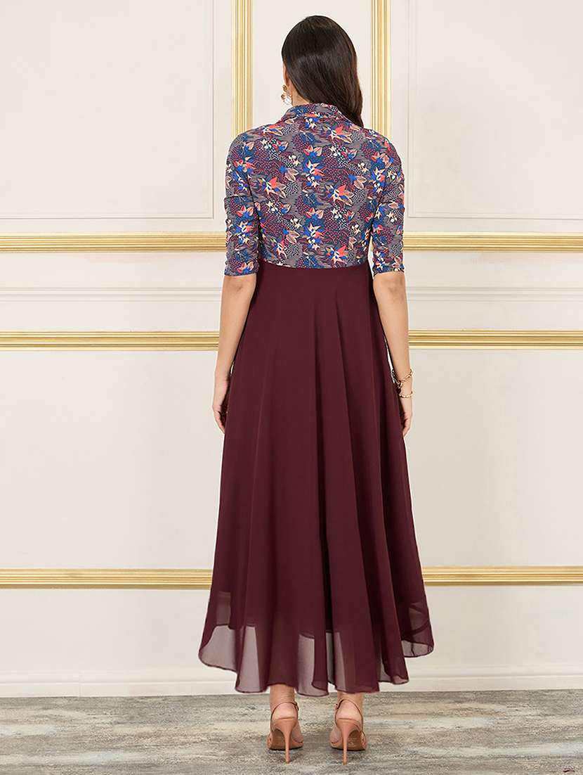 women printed three quarter sleeve fit & flare dress - 22403237 -  Standard Image - 3