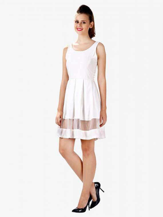 women solid sleeveless fit & flare dress - 22403241 -  Standard Image - 3