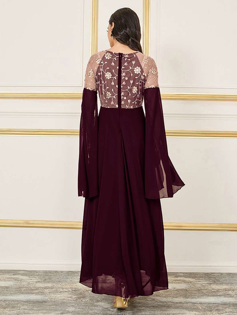 women embroiderd long sleeve fit & flare dress - 22403242 -  Standard Image - 3