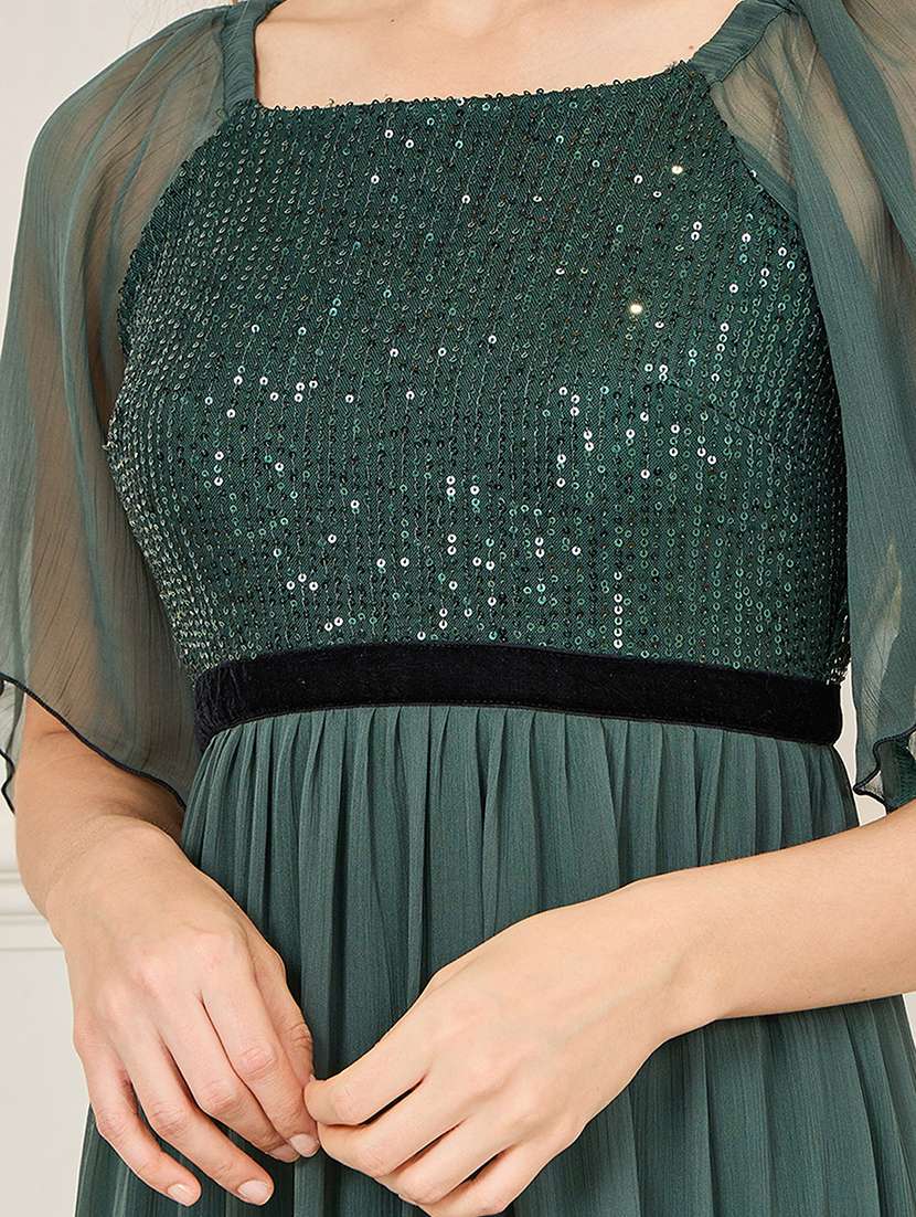 women sequined flared sleeve tiered dress - 22403247 -  Standard Image - 3