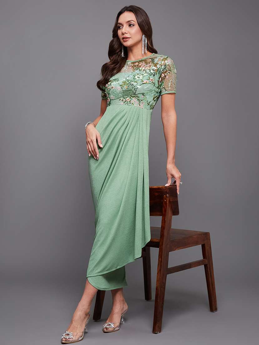 women embellished short sleeve bodycon dress