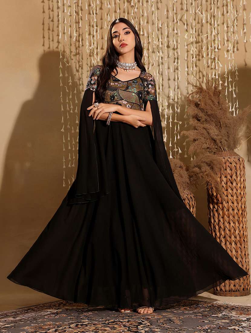 women embroidered long sleeve fit & flare dress - 22403278 -  Standard Image - 3