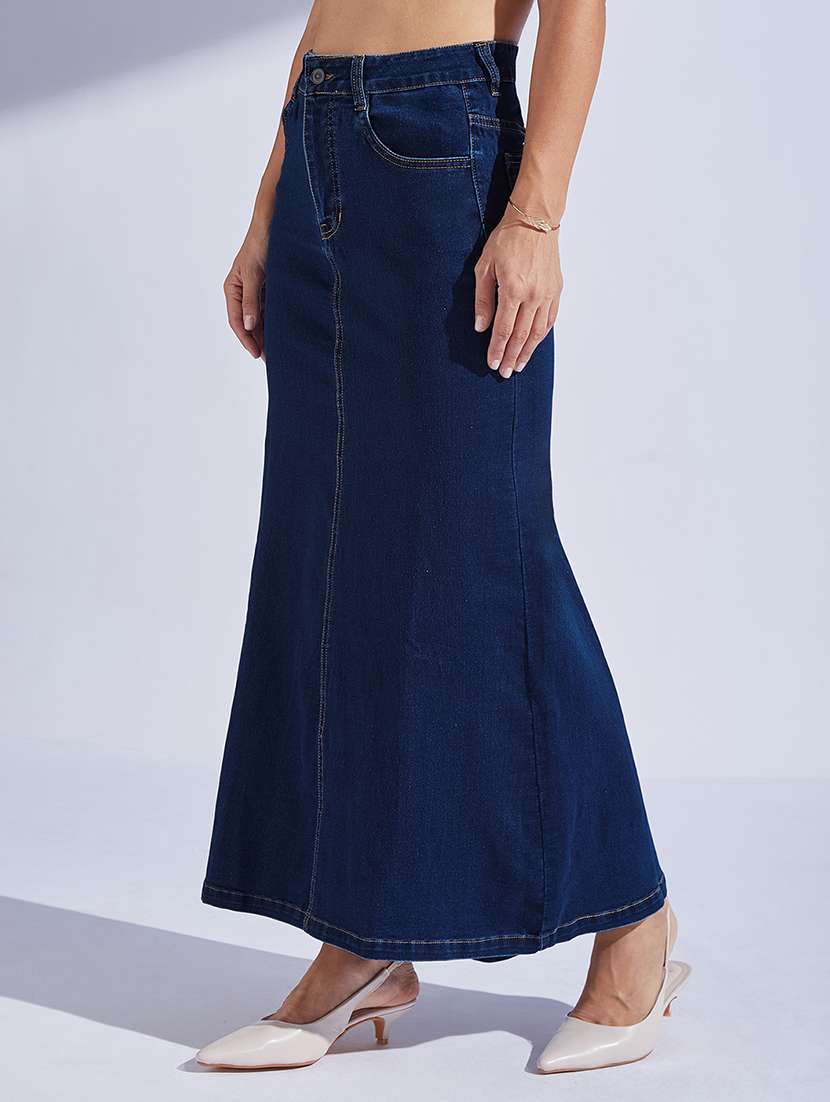 women solid high rise a-line skirt - 22403308 -  Standard Image - 3