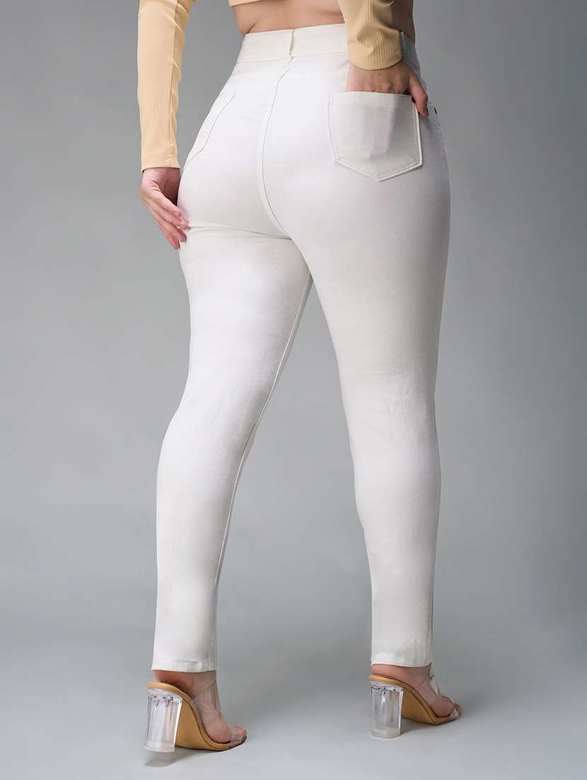 women solid high rise skinny jean - 22403348 -  Standard Image - 3