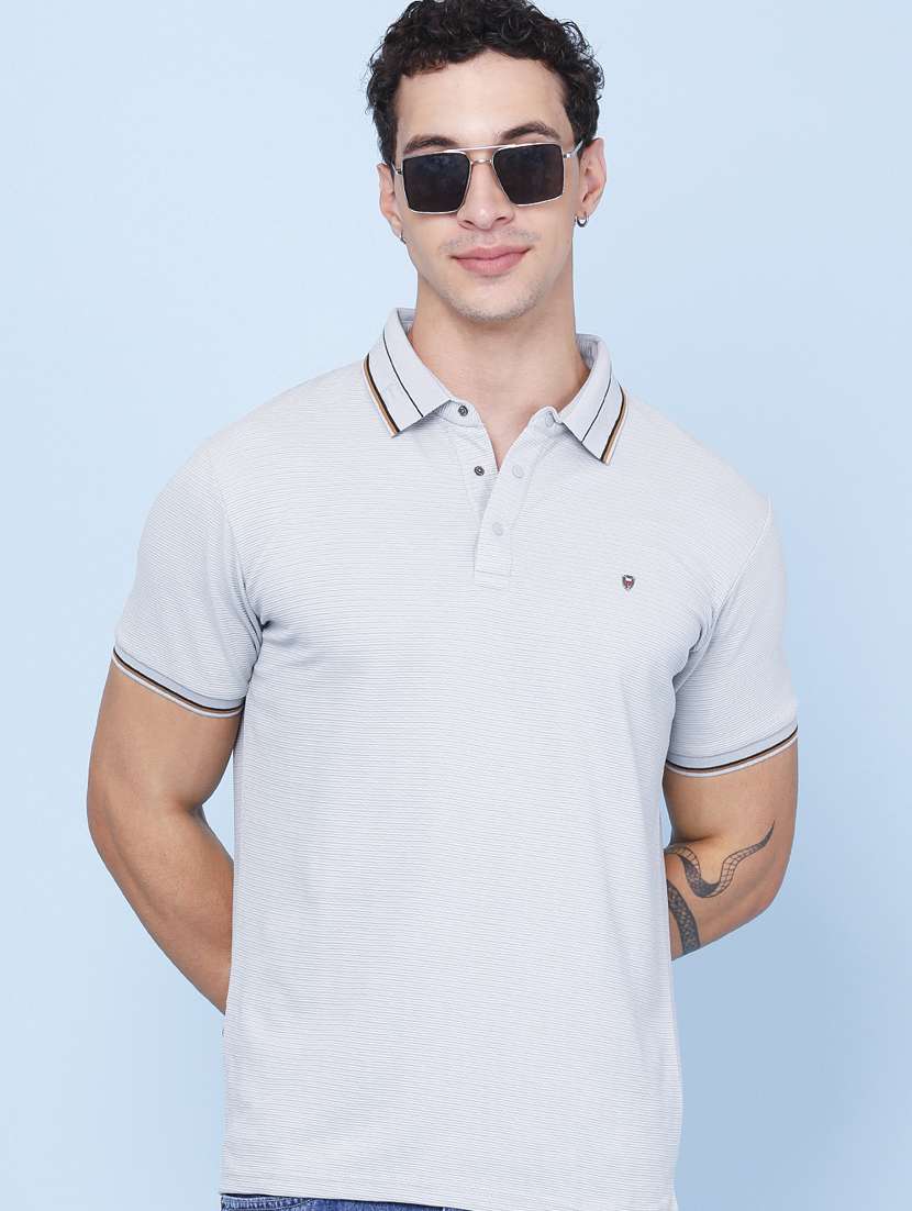 men solid short sleeve slim fit polo t-shirt