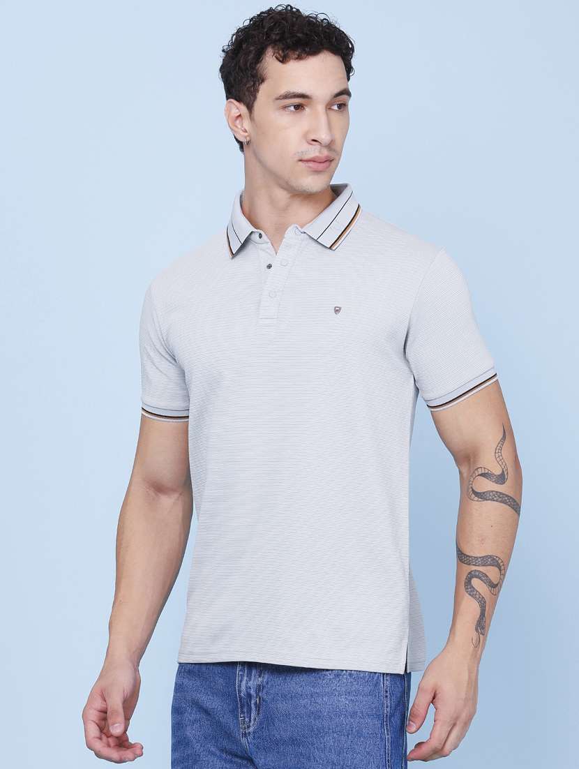 men solid short sleeve slim fit polo t-shirt - 22403717 -  Standard Image - 3