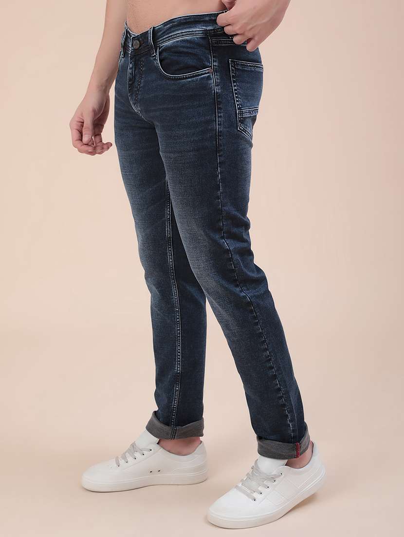men washed mid rise slim fit jeans - 22403726 -  Standard Image - 3