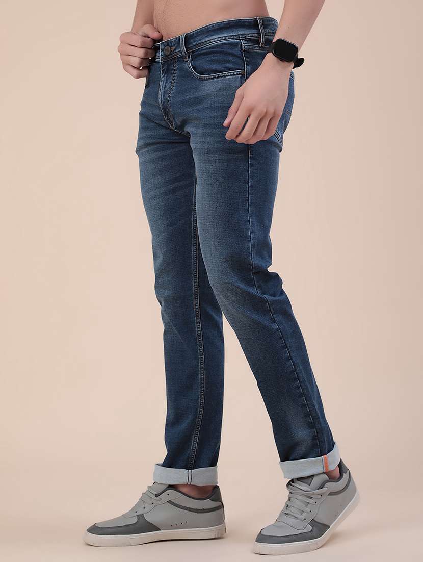 Men Washed Mid Rise Slim Fit Jeans - 22403730 -  Standard Image - 3