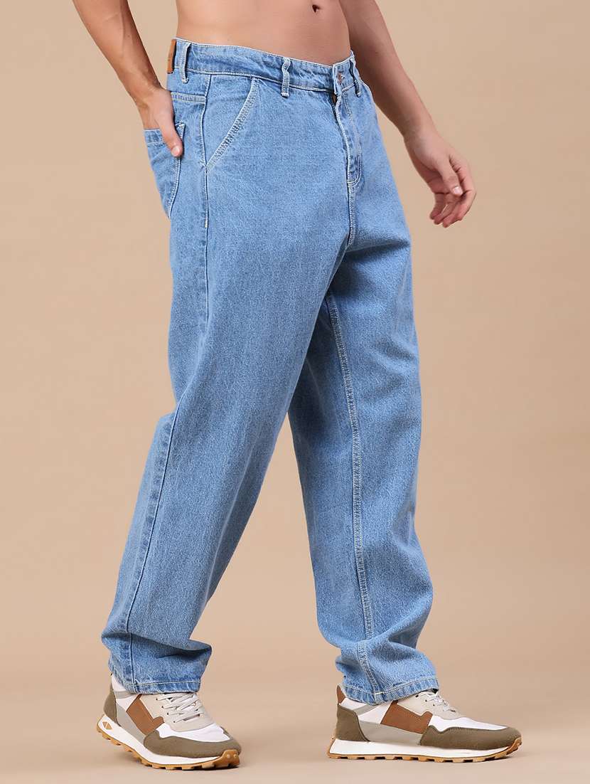 men solid mid rise baggy jeans - 22403732 -  Standard Image - 3