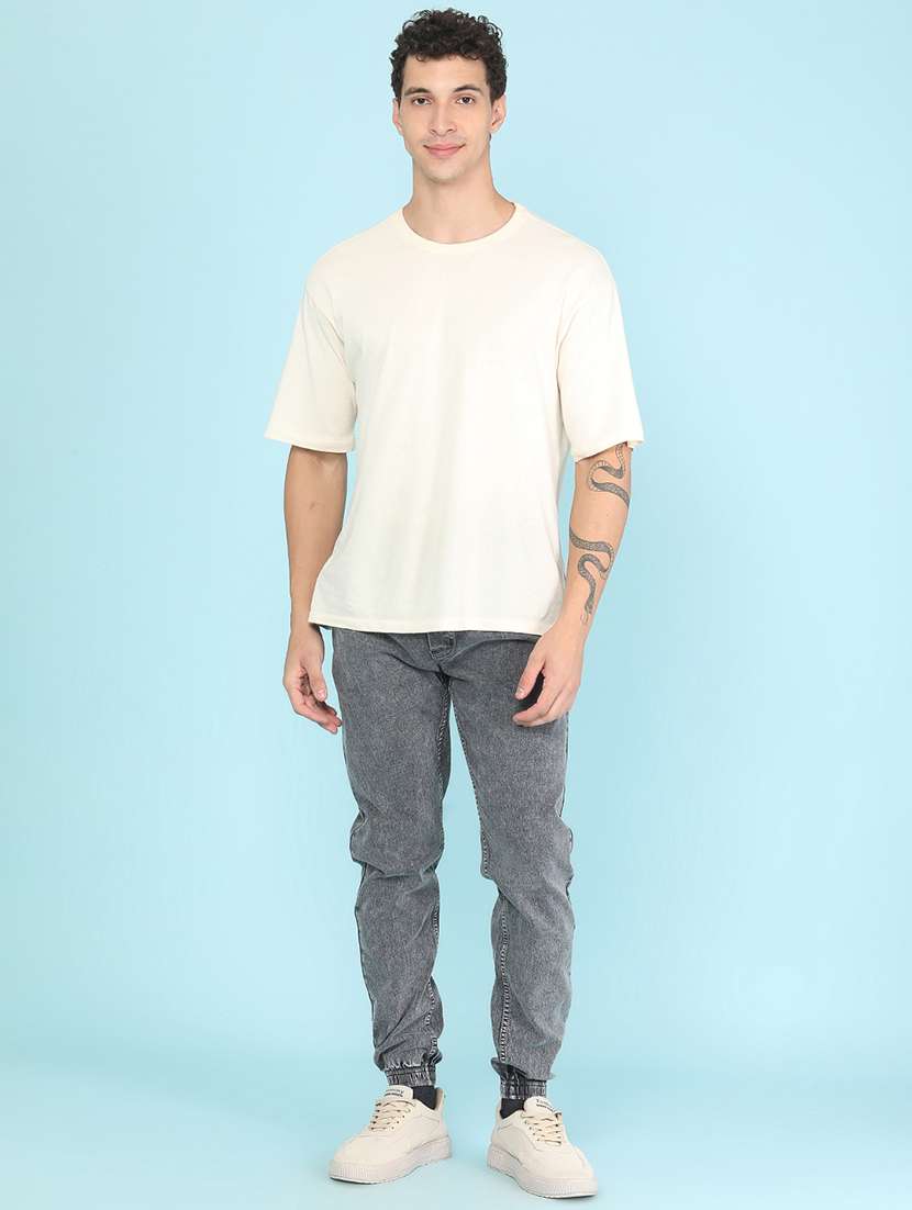 men washed mid rise regular fit jogger - 22403734 -  Standard Image - 5