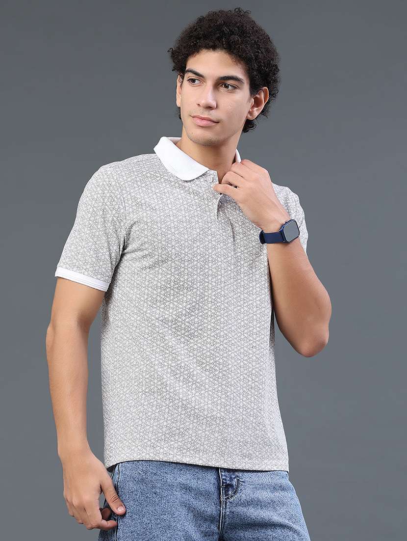 men printed short sleeves polo t-shirt - 22403743 -  Standard Image - 3