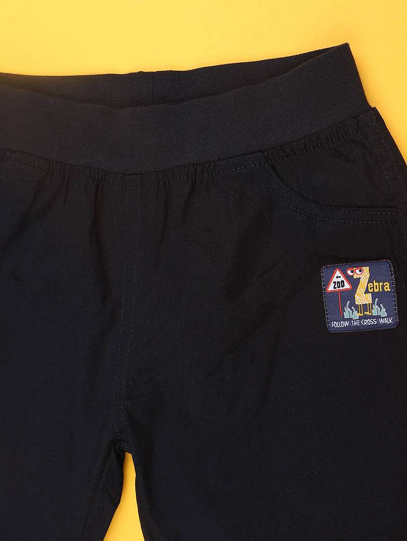 kids solid mid rise joggers - 22403785 -  Standard Image - 3